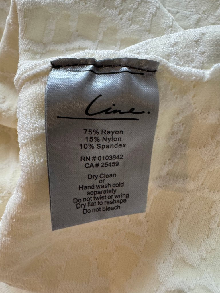Line White Textured Fit and Flare Sleeveless Dress - Size M - Image 5
