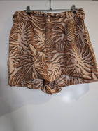 Maison Scotch Zebra Print Paperbag Waist Shorts Brown Black Size S - Image 4