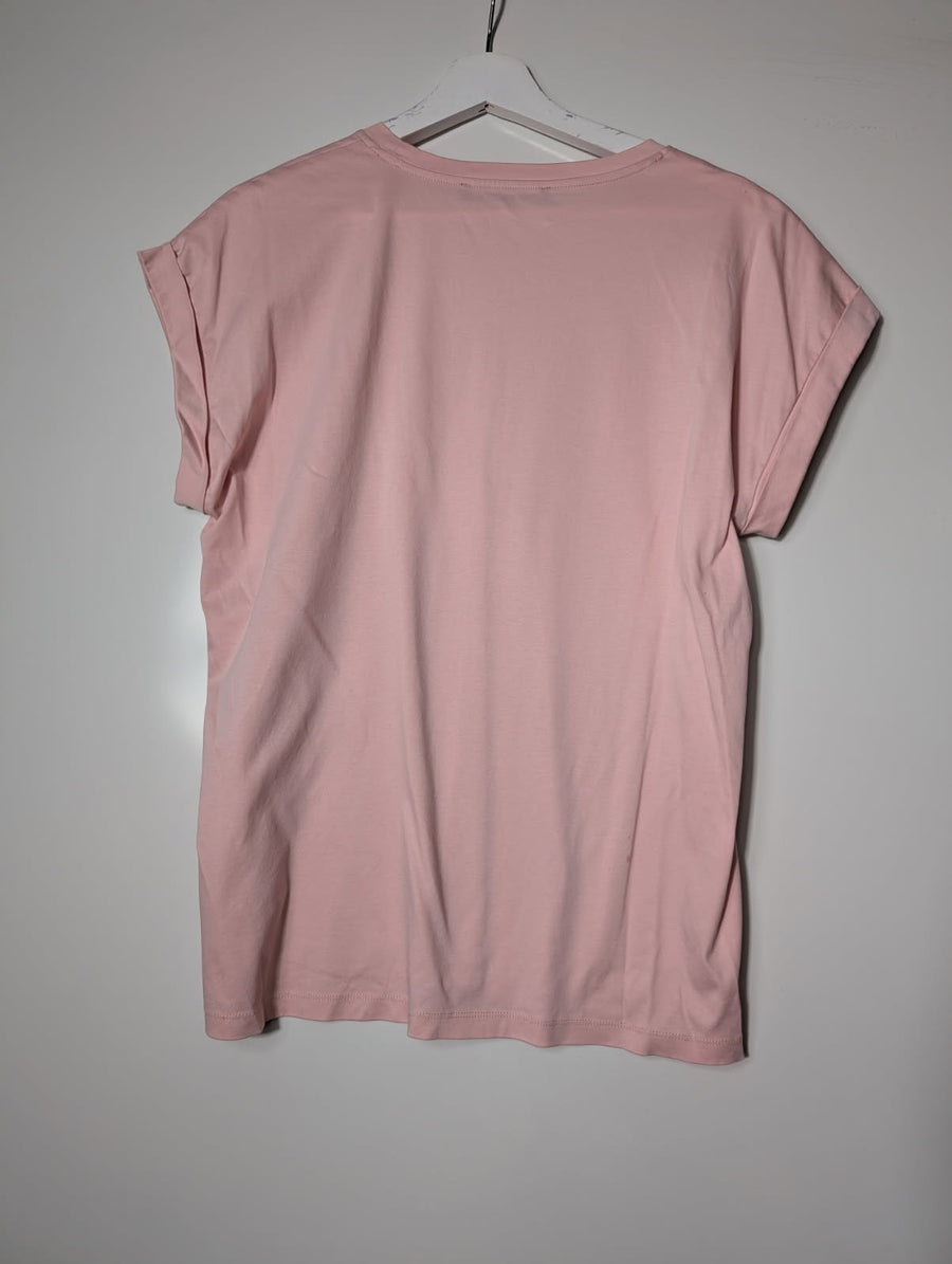 Cable Melbourne Rolled Sleeve T-Shirt Pink Size 14 - Image 4