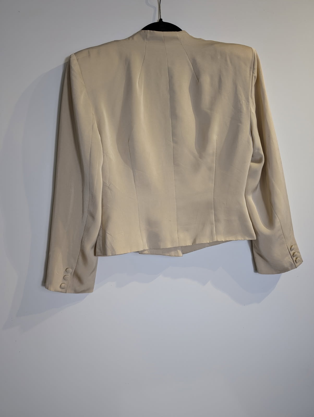 Byem by Creedence Draped Front Blazer Beige - Image 3