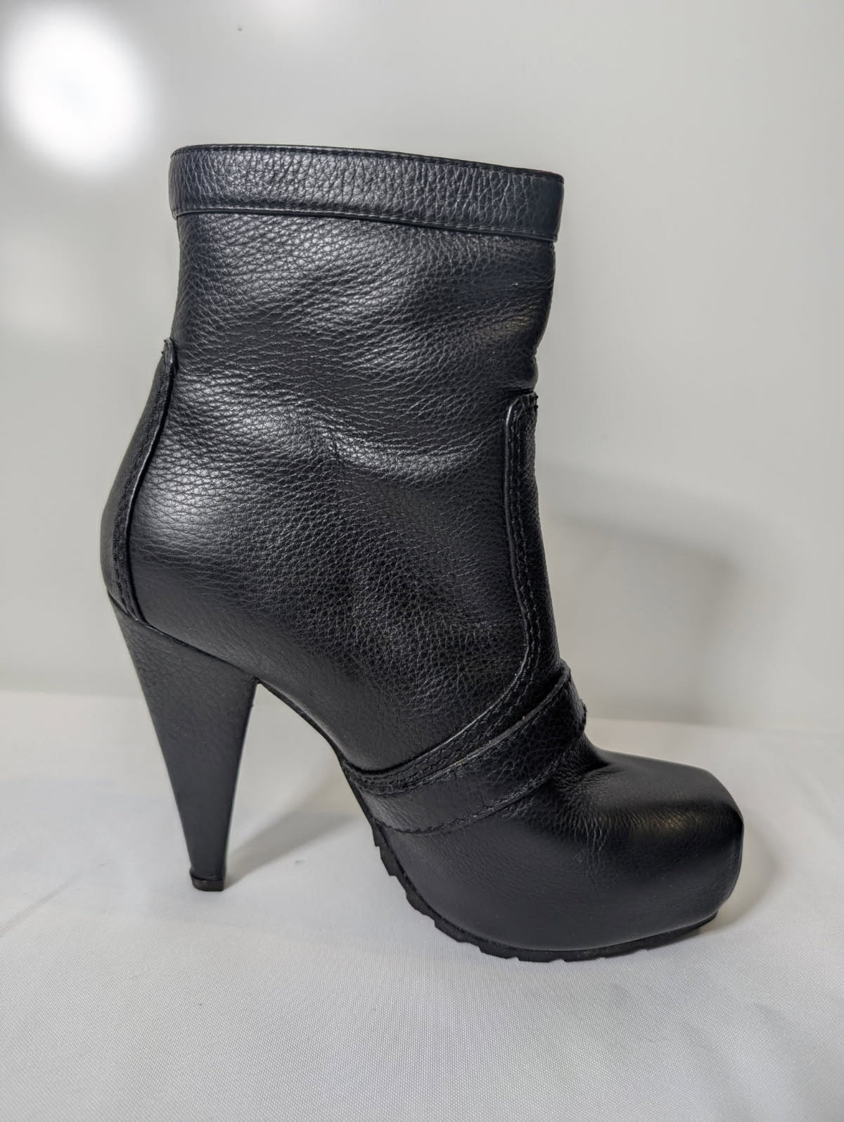 Proenza Schouler Black Leather Platform Ankle Boots - Size EU 38.5 - Image 4