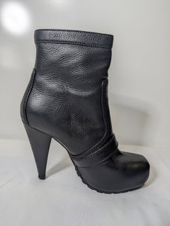 Proenza Schouler Black Leather Platform Ankle Boots - Size EU 38.5 - Image 4