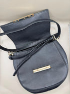 Kate Spade Pebbled Leather Crossbody Bag Black Gold Bar Detail - Image 3