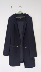 Wish Australia Arosa Blazer Jacket - Navy Blue Zipper Detail Size 12 - Image 2