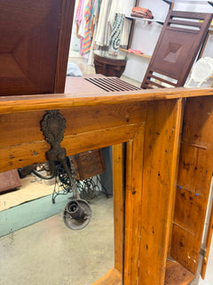 Rustic Reclaimed Wood Shutter Mirror With Storage Cabinets - Image 4