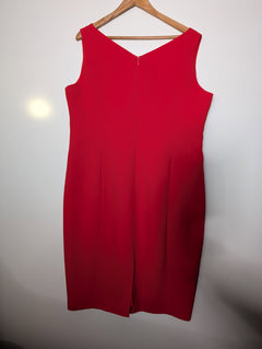 Anthea Crawford Red Sleeveless Sheath Dress - Size 18 - Image 4