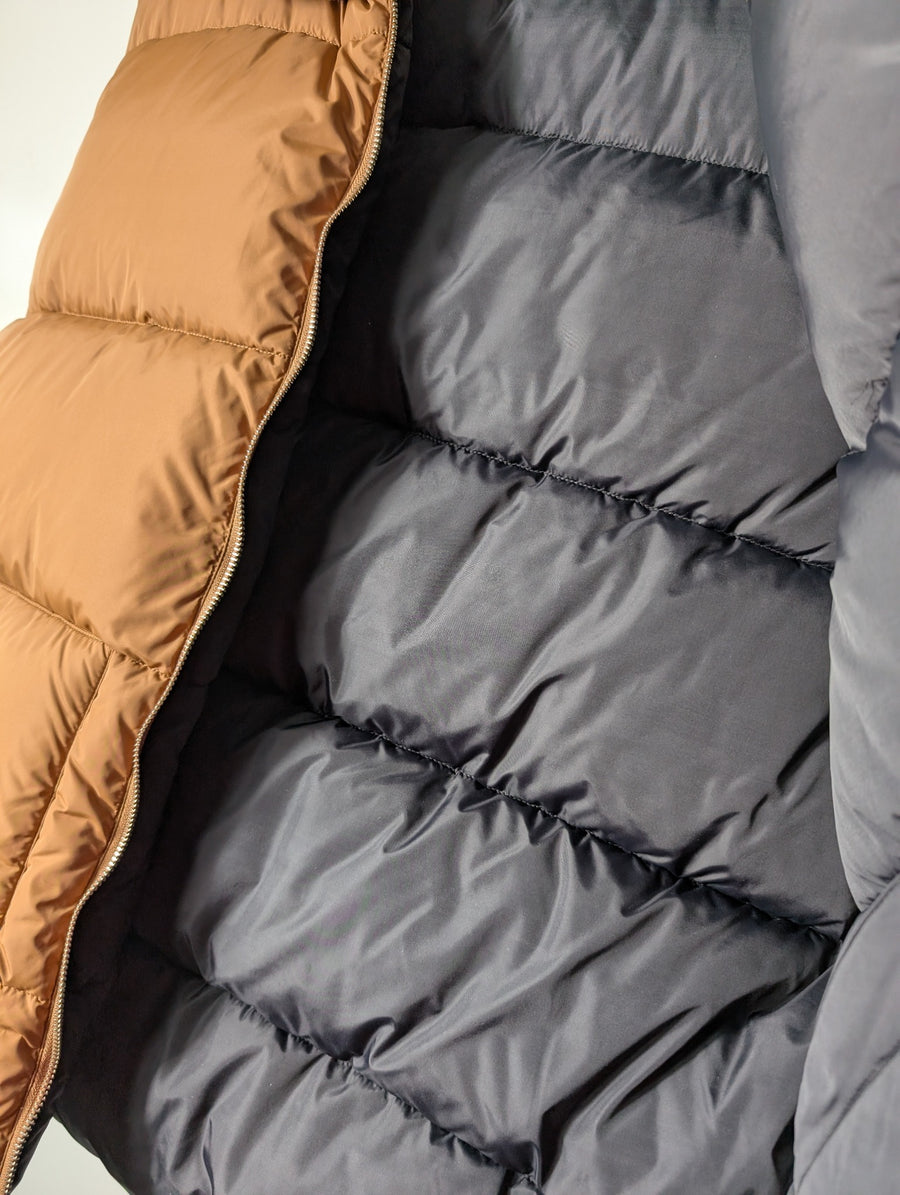 A.P.C. Reversible Puffer Vest with Shearling Collar Beige/Black XL - Image 4
