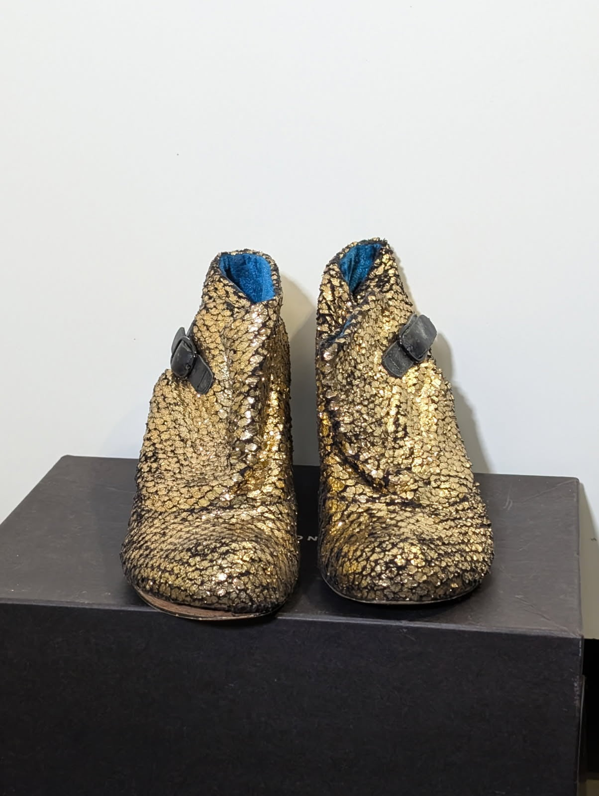 United Nude Fold Hi Metallic Gold Ankle Boots - Women's EU 39 - Image 4