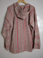 Confecciones Angy Mexican Baja Hoodie Red Striped Pullover XL - Image 4
