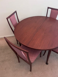  Authentic Parker  Mid-Century Modern Dining Table & Chairs Set Walnut Extension - Image 4