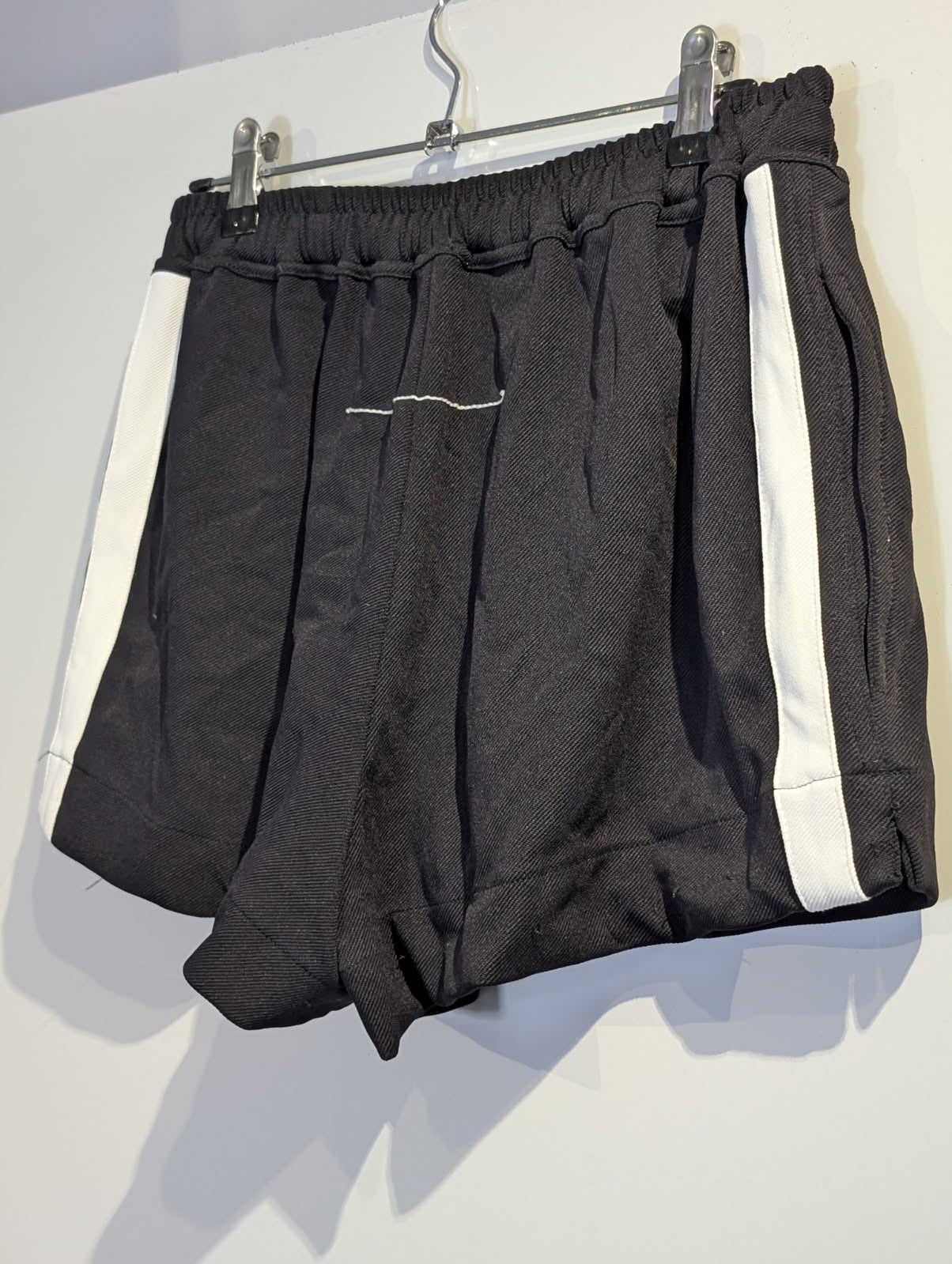 Assike Athletic Sweat Shorts - Black with White Side Stripe - Image 4