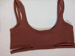 Dion Lee Knit Crop Top Rust Brown Size Small - Image 4