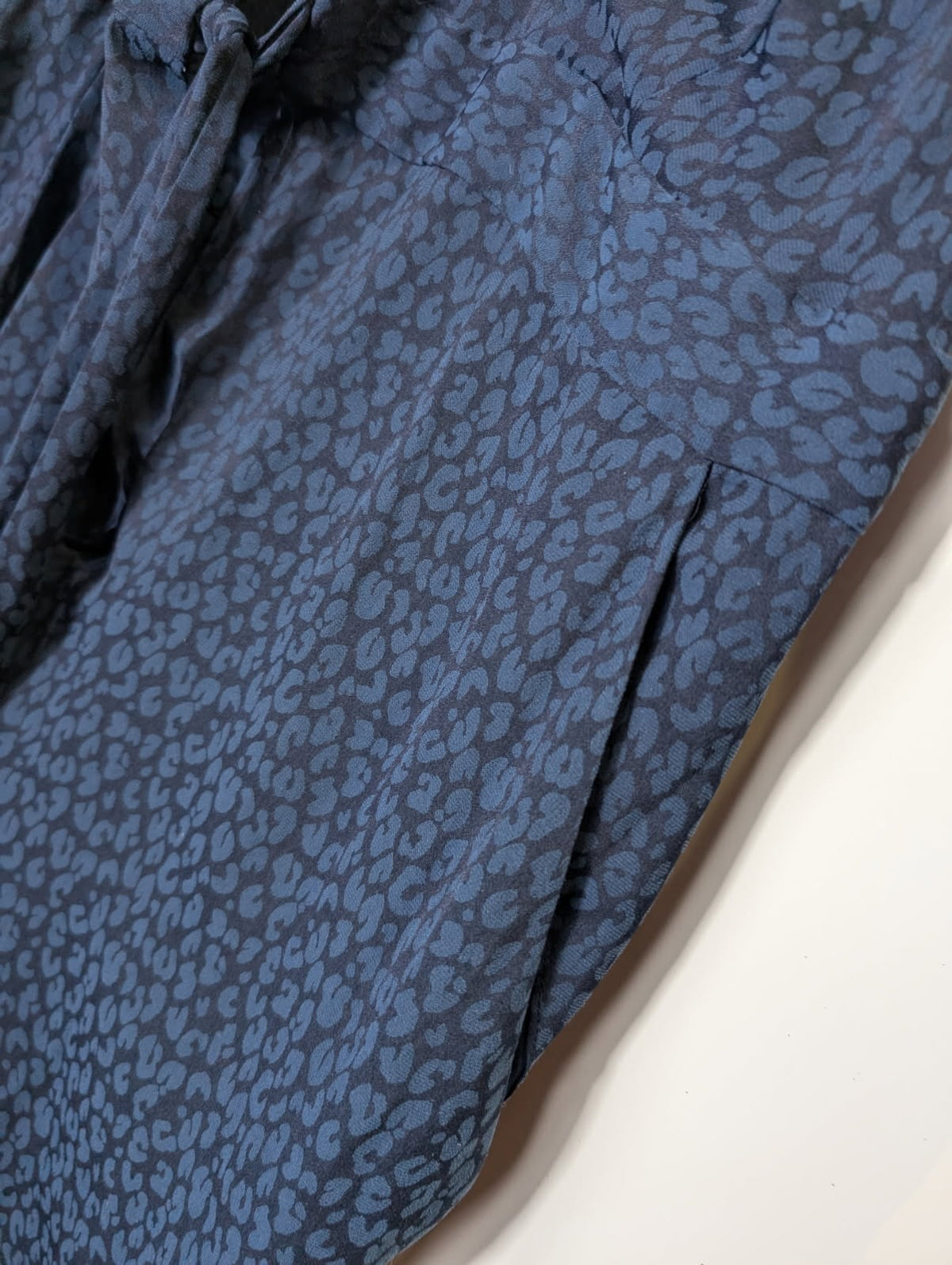 Whistles Floral Jacquard Wrap Jumpsuit Navy Blue UK 10 - Image 4
