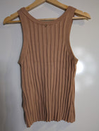Aje Ribbed Knit Tank Top Tan Size M - Image 4