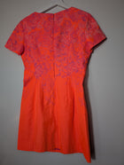 Ginger & Smart Floral Jacquard Shift Dress Pink & Orange AU 12 - Image 4