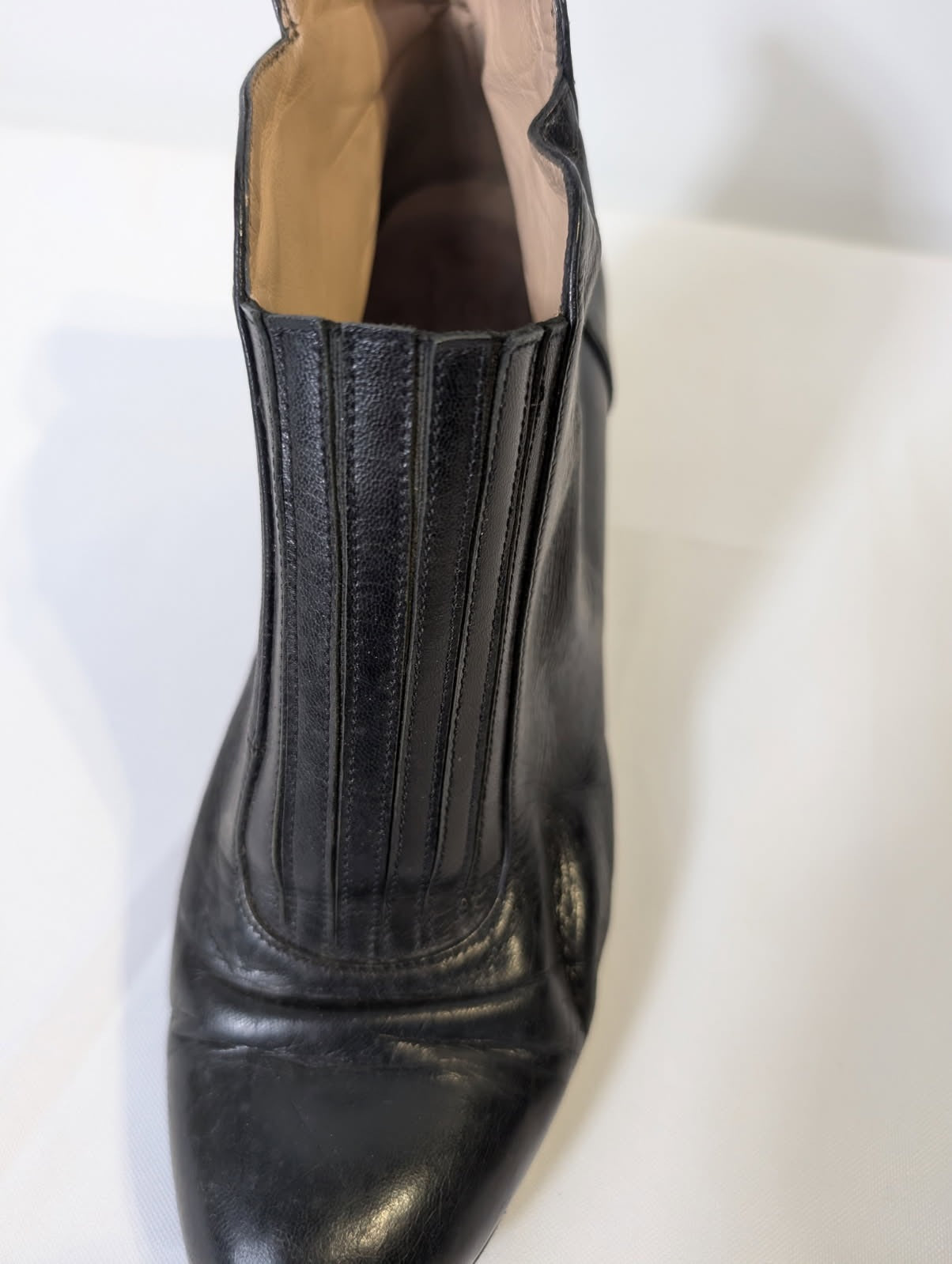 Laure Bassal Leather Ankle Booties Black Women's Size 6.5 - Image 4