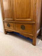 Vintage Asian-Style Wooden Armoire with Brass Hardware Brown - Image 4