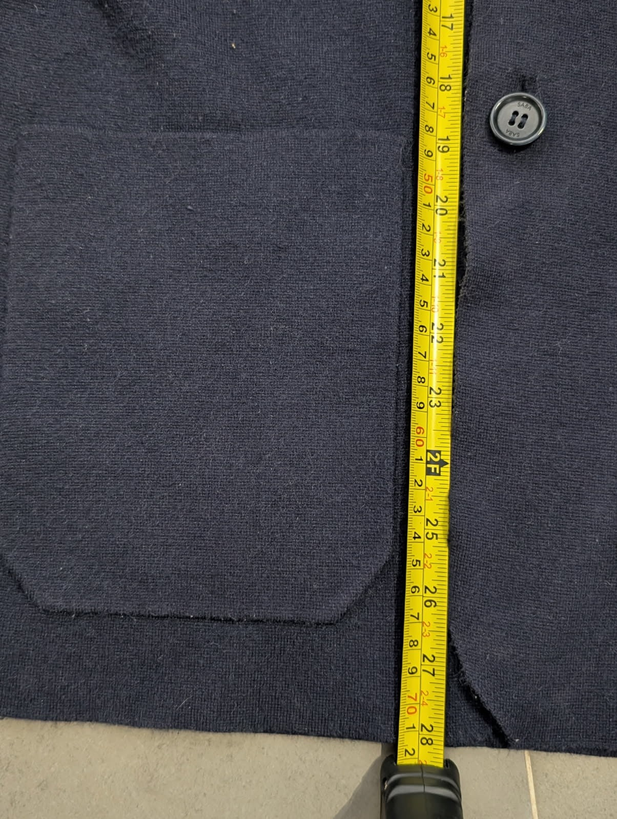 SABA Navy Knit Blazer Cardigan - Size Small - Image 4