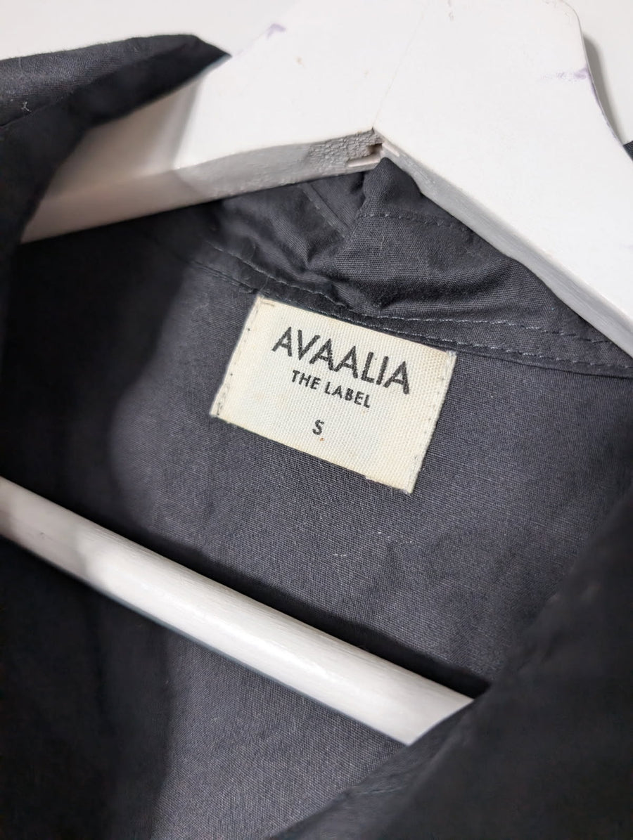 Avaalia The Label Cropped Button-Down Shirt Black Size S - Image 4