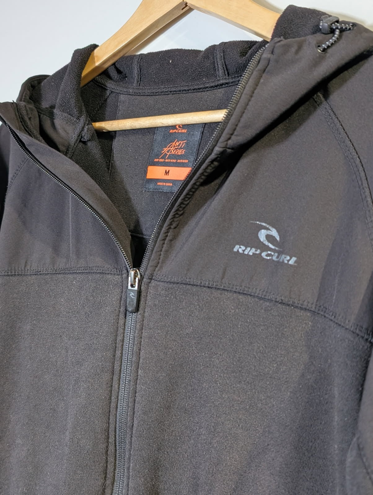 Rip Curl Anti-Series Full Zip Hoodie Black Men's M - Image 4