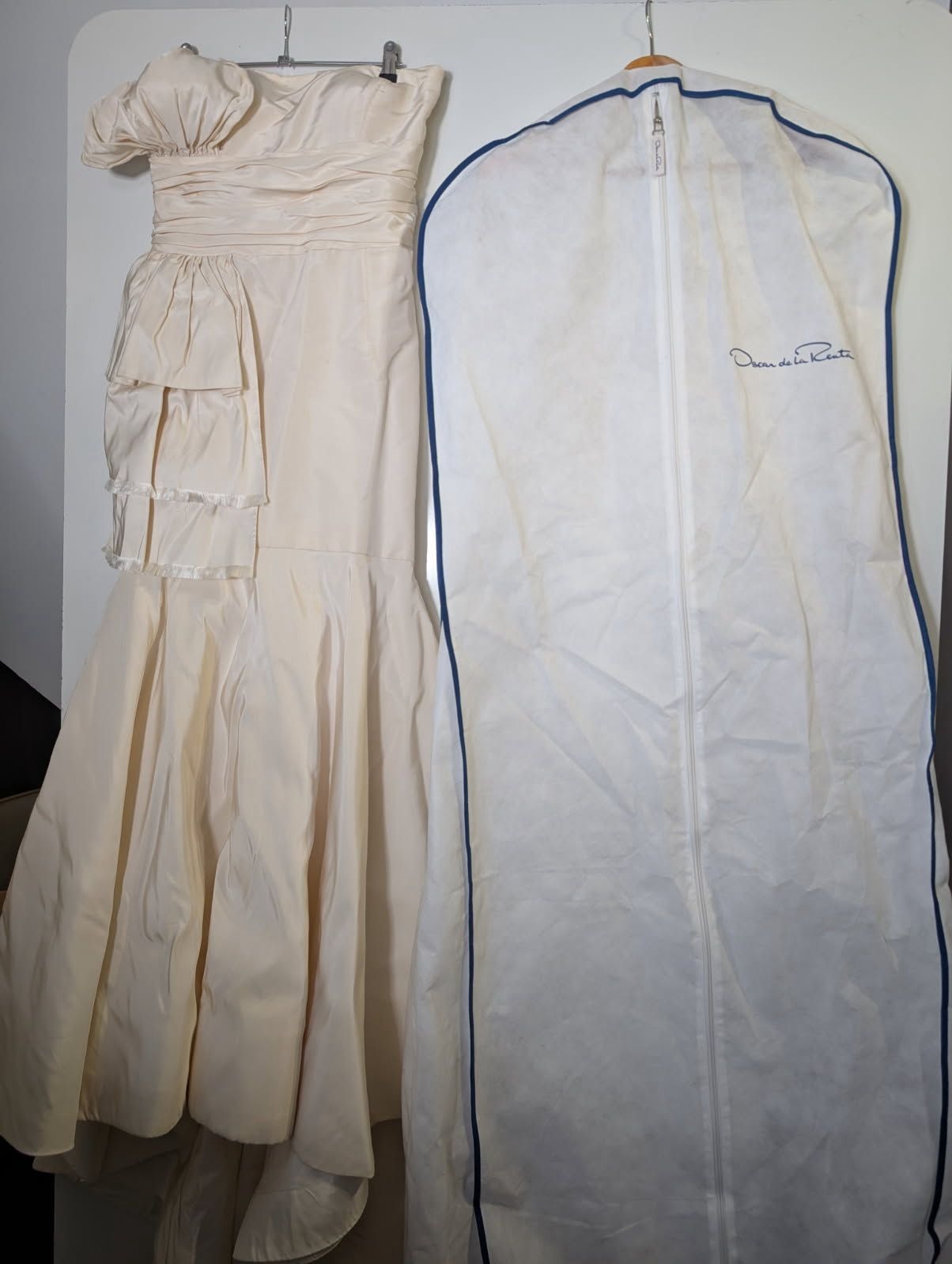 Oscar de la Renta Evening Gown Ivory Silk Taffeta US 10 - Image 5