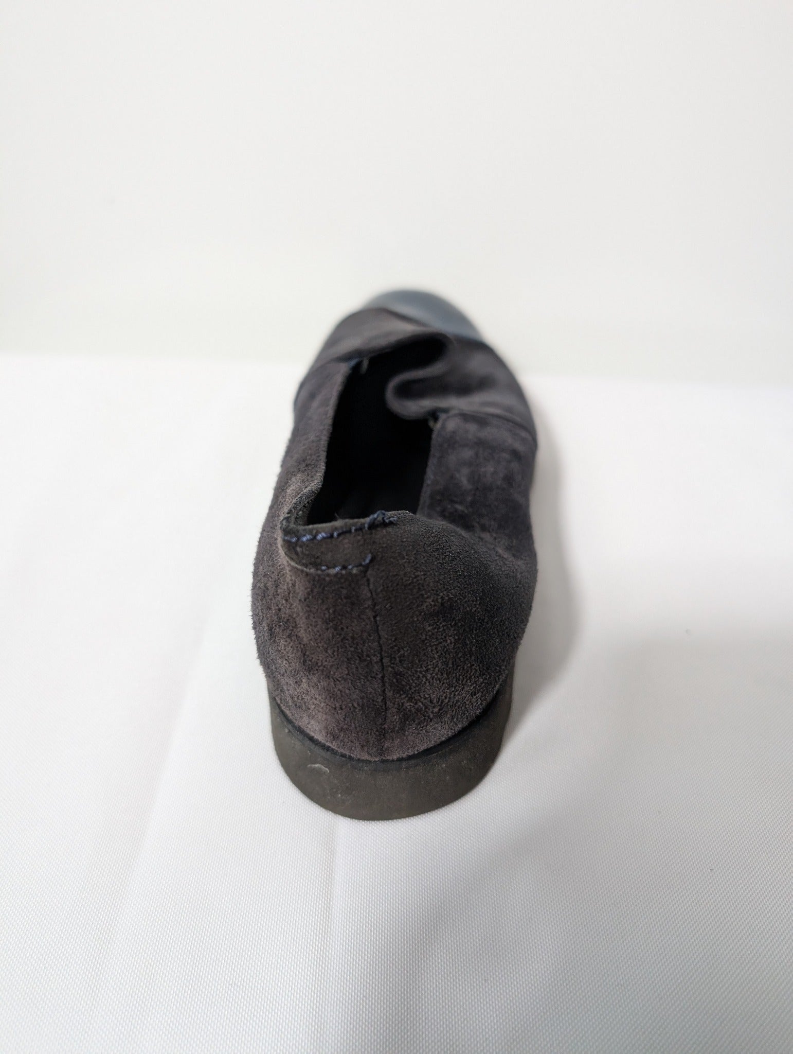 Carucci Roma Suede and Patent Leather Cap-Toe Loafers Black Blue EU 38 - Image 4