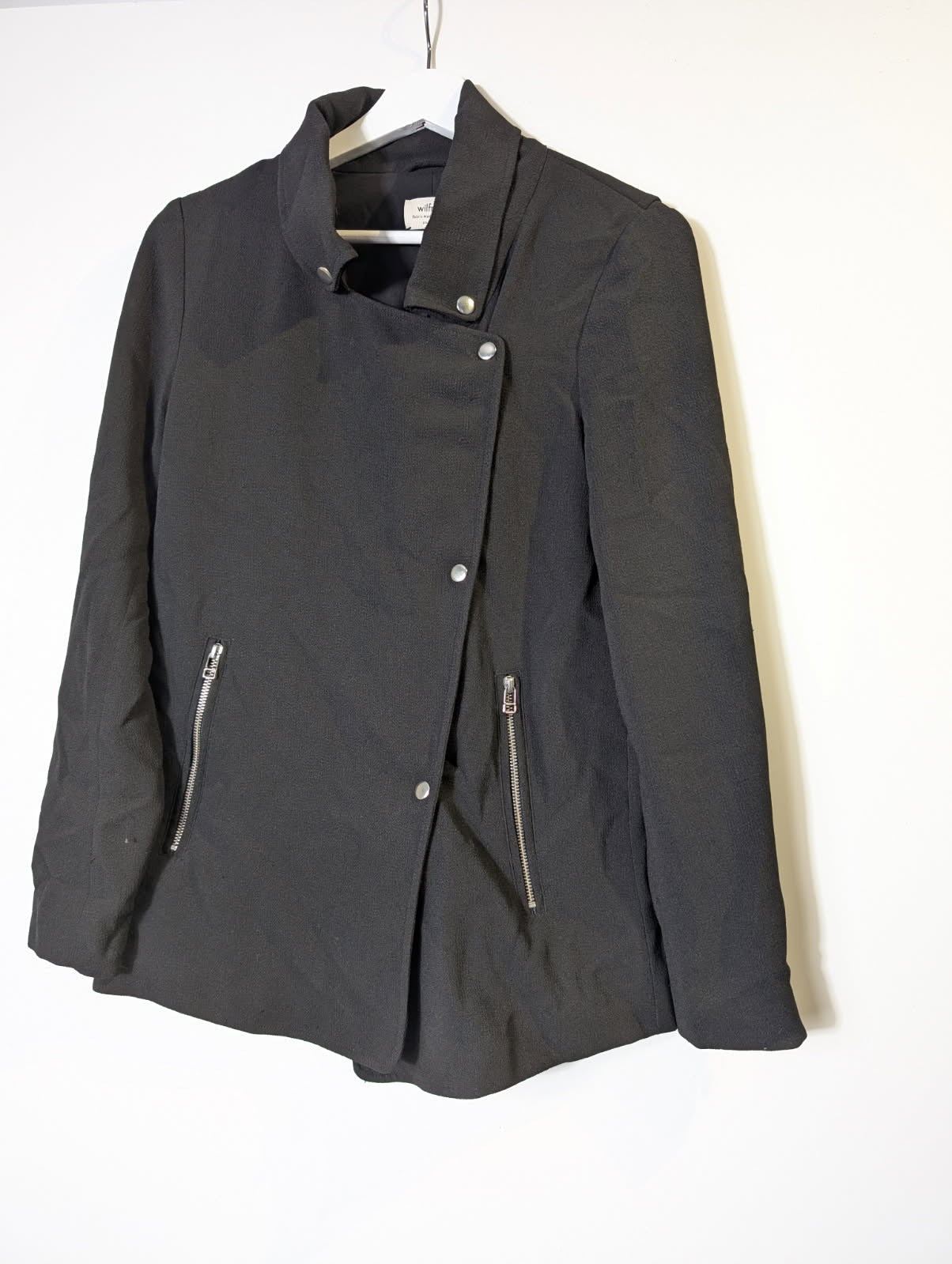 Wilfred Moto Jacket Black Zip Detail Women's XXS - Image 4