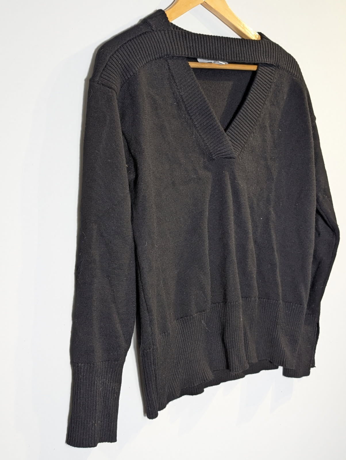 Witchery Merino Wool Ribbed Knit Sweater Black Size XS - Image 4