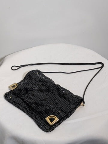 Whiting & Davis Mesh Crossbody Bag Black - Image 4