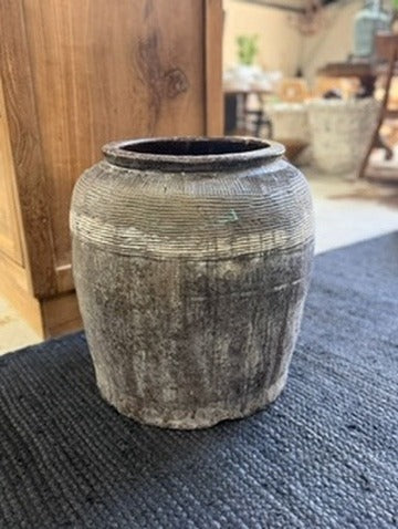 Antique Southeast Asian Glazed Earthenware Storage Jar Brown 41cm - Image 4