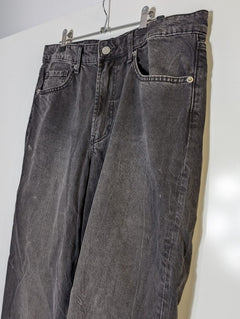 H&M Baggy Wide Loose Fit Jeans - Black Denim - Image 4