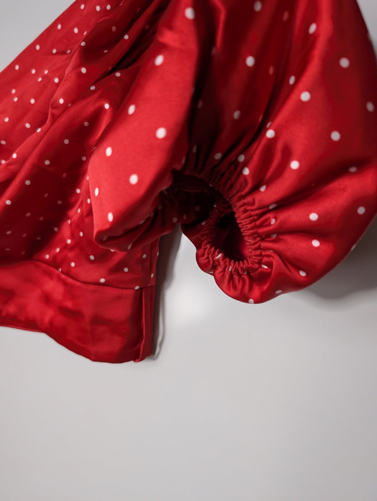 Misha Collection Toria One-Shoulder Puff Sleeve Top Red Polka Dot AU 6 - Image 5