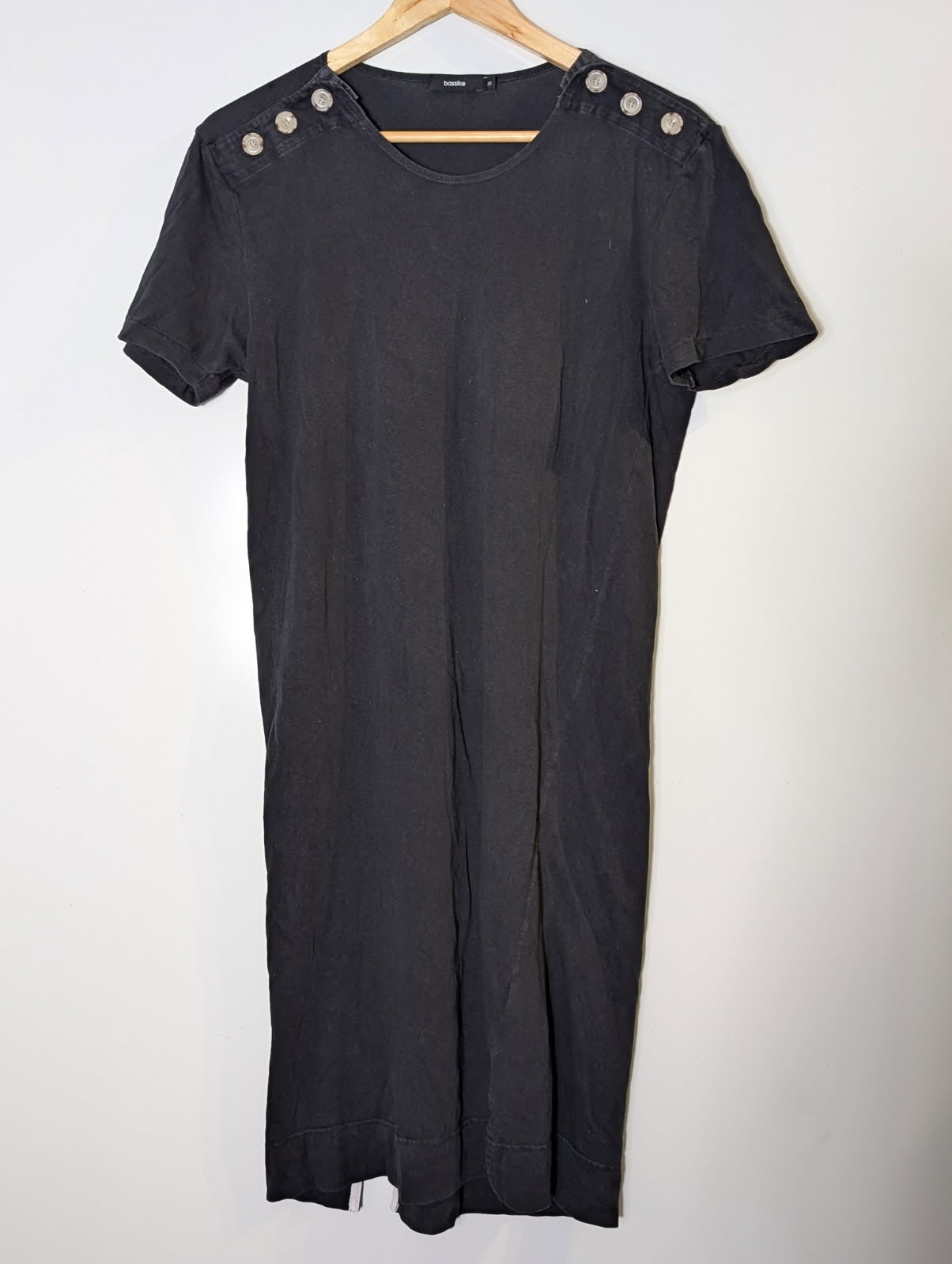 Bassike Black Organic Cotton T-Shirt Dress - Size XS - Image 4