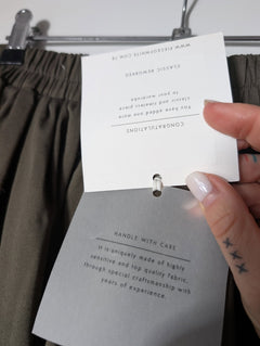 Piece of White Elastic Waist Maxi Skirt Olive Green One Size - Image 4