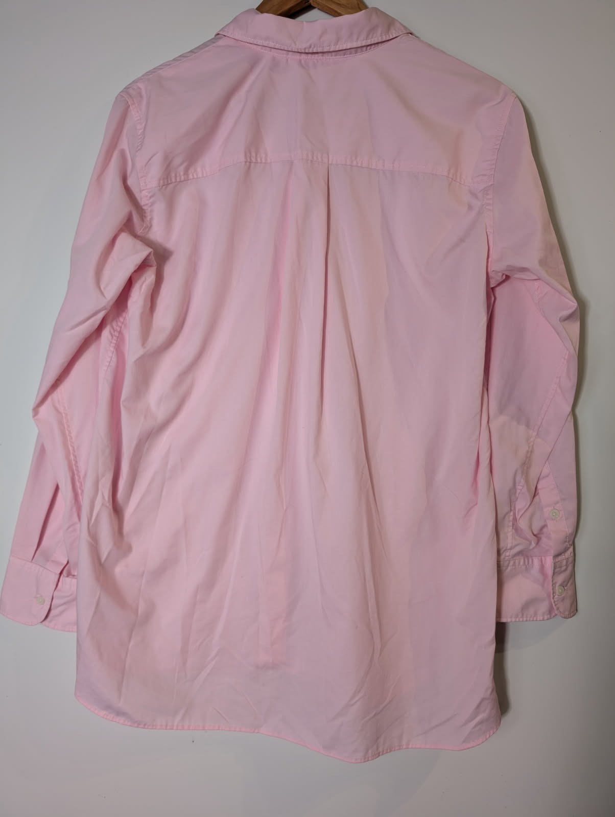 Uniqlo Women's Fine Broadcloth Long Sleeve Shirt - Pink Size M - Image 5