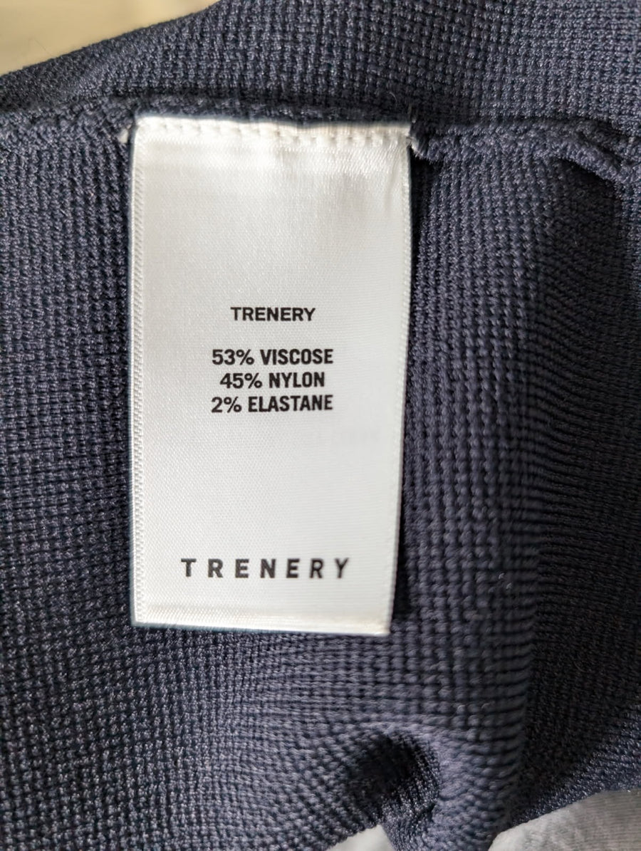 Trenery Women's Knit Double Breasted Blazer Navy Blue Size XS - Image 4