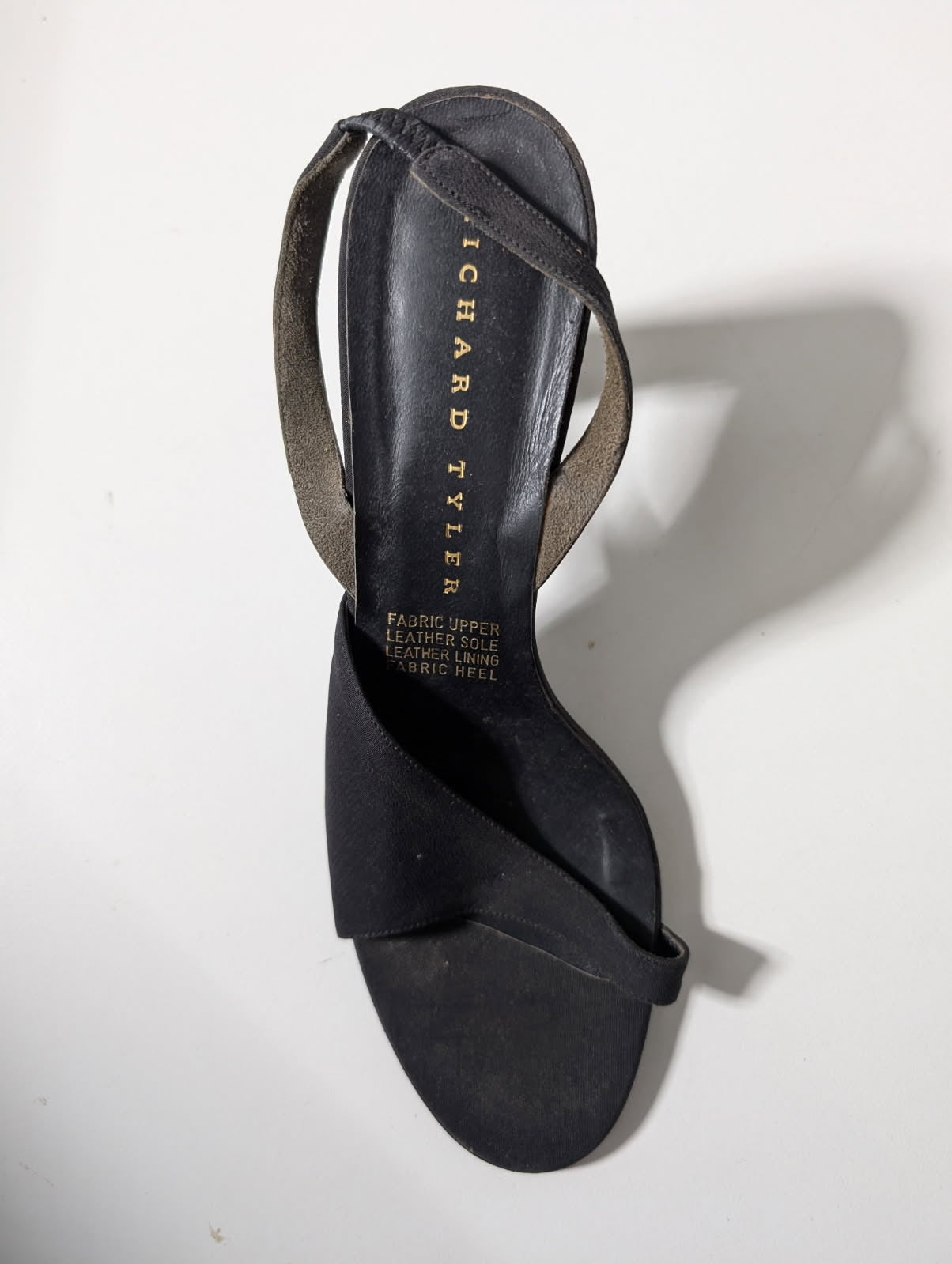 Richard Tyler Black Satin Slingback Heels - Made In Italy EU 38 - Image 4