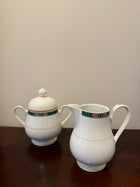 Noritake Legendary Creamer and Sugar Bowl Set Green 4139 - Image 4