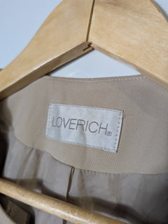 Loverich Collarless Blazer Beige Gold Button Detail Size 11 - Image 4