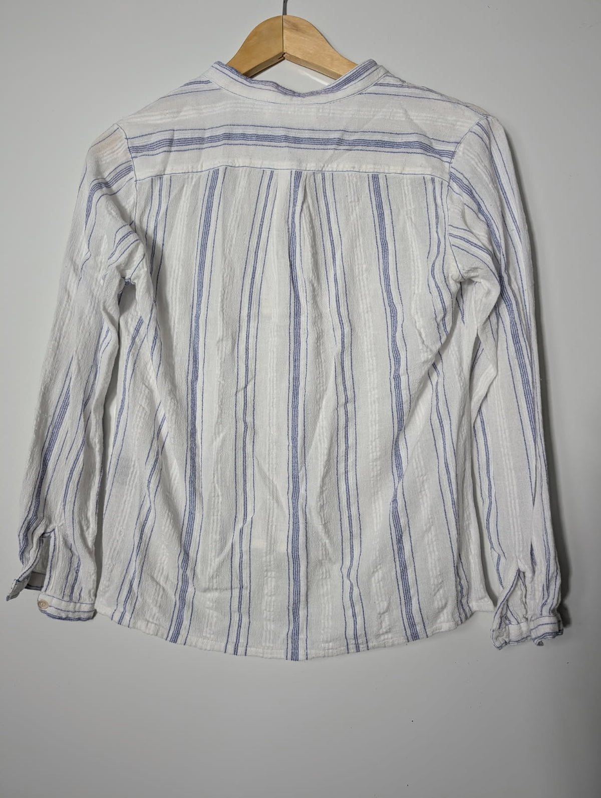 Isabel Marant Étoile Striped Cotton Blouse - White & Blue Size 40 - Image 4