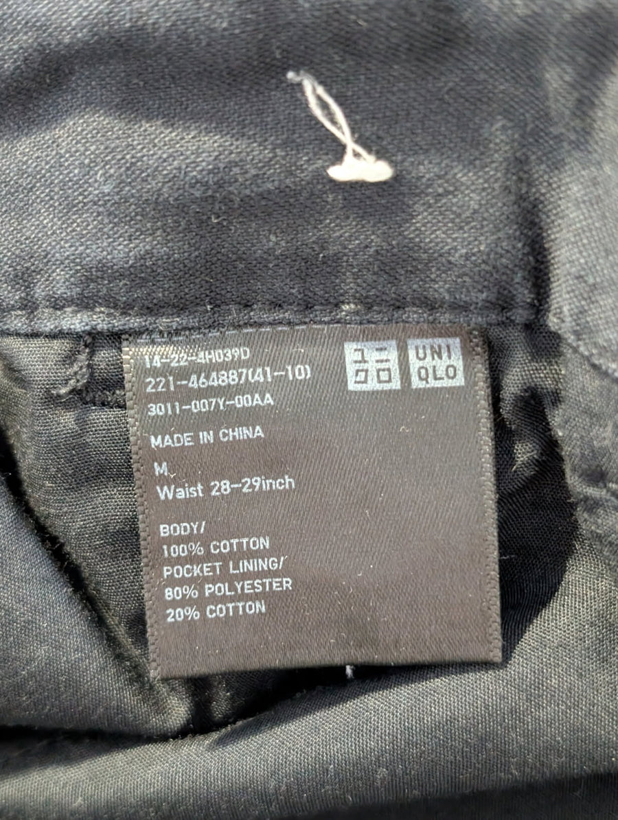 Uniqlo Cargo Pants Black Cotton Utility Trousers Size M - Image 4