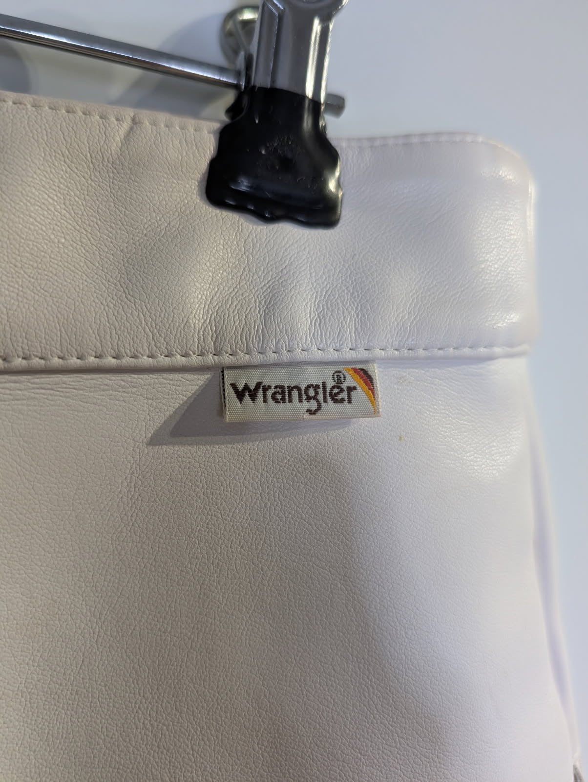 Wrangler White Faux Leather Fringe Mini Skirt - Women's Size 10 - Image 4