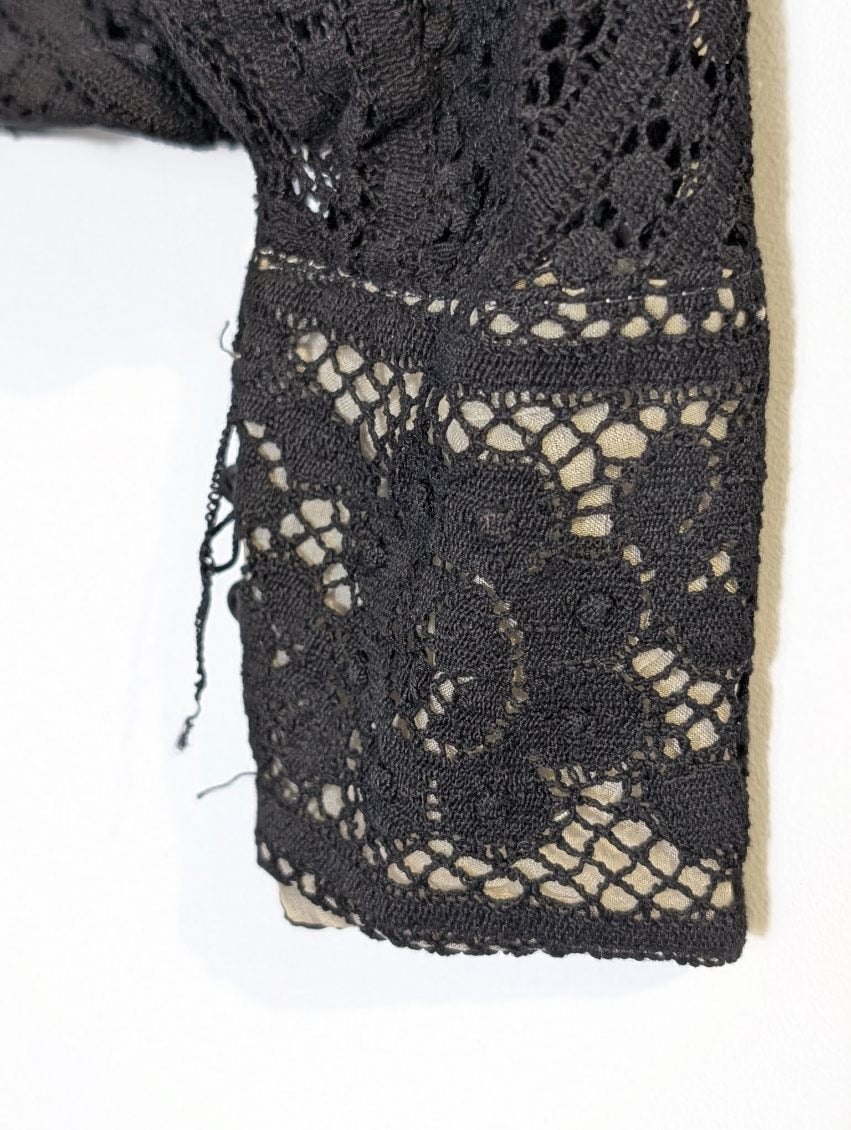 Lover Vintage Black Lace Peplum Blouse - Women's AU 6 - Image 4