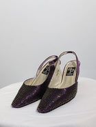 Alan Pinkus Slingback Heels Purple Satin Embellished AU 7 - Image 4