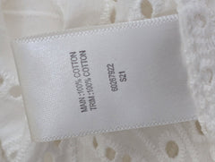 Witchery Broderie Anglaise Button-Down Shirt White Women's Size 8 - Image 5