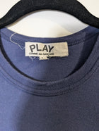 Comme des Garçons PLAY Gold Heart Logo T-Shirt Navy Blue Size L - Image 4