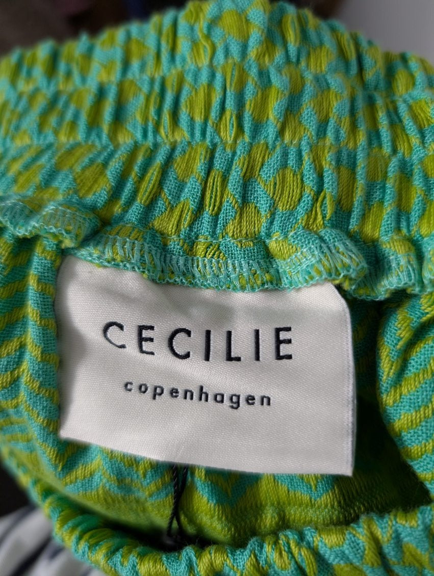 Cecilie Copenhagen Keffiyeh Print Elastic Waist Mini Skirt - Green/Blue Size S - Image 5