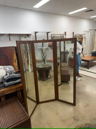 Vintage Mid-Century Modern Teak Tri-Fold Floor Mirror - Image 4