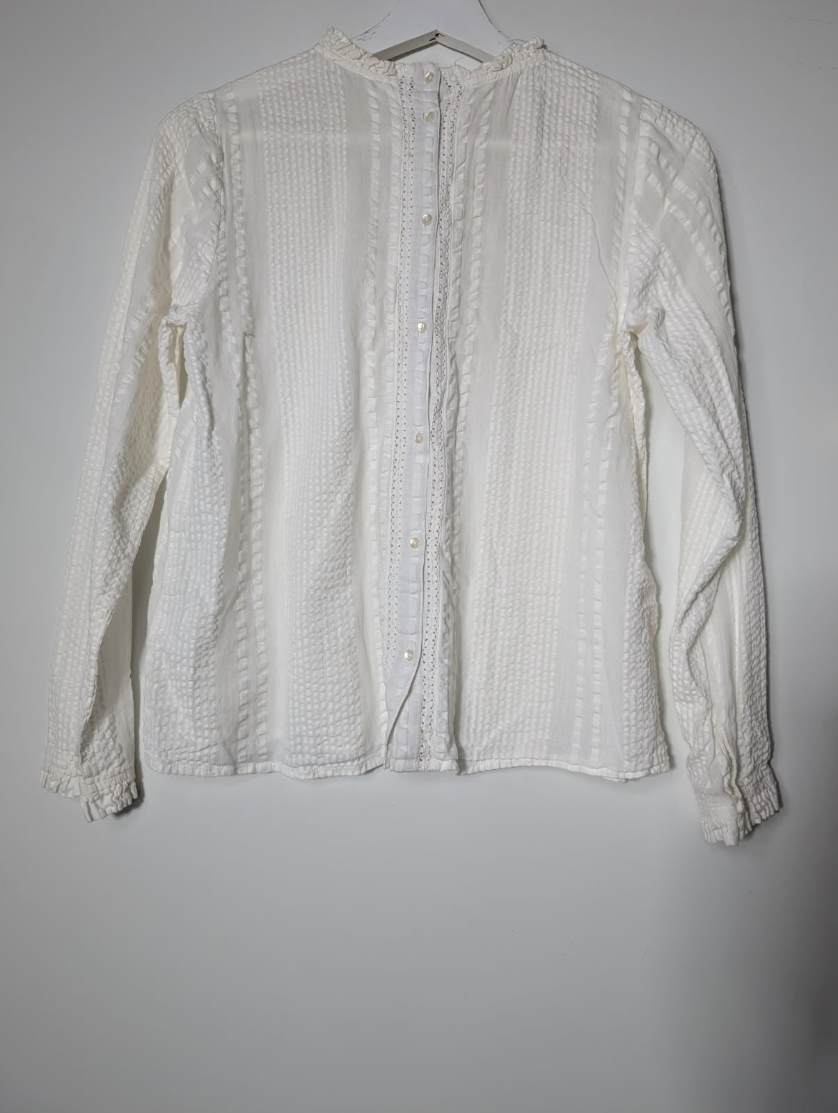 Indi & Cold Victorian-Style Lace Trim Blouse White Size S - Image 4