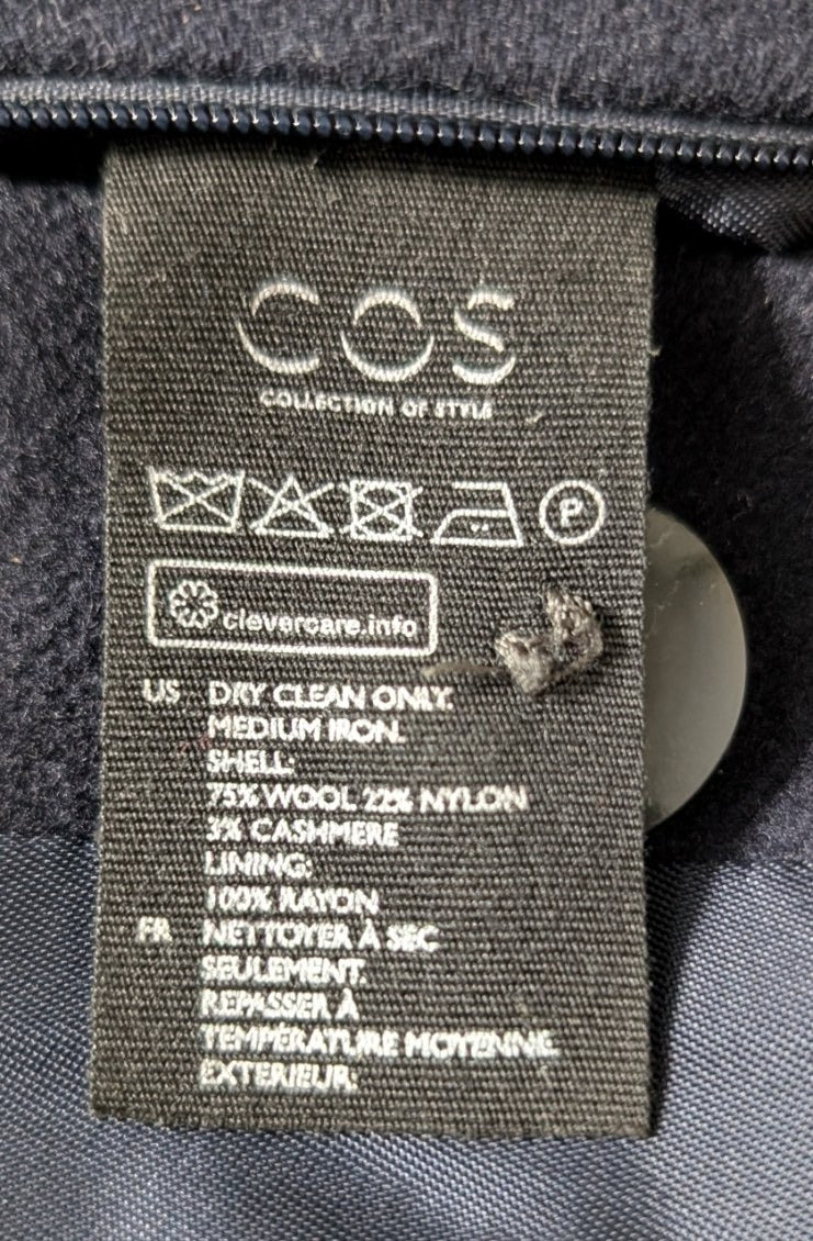 COS Men's Wool Cashmere Blend Chesterfield Coat - Black Size 44R - Image 4
